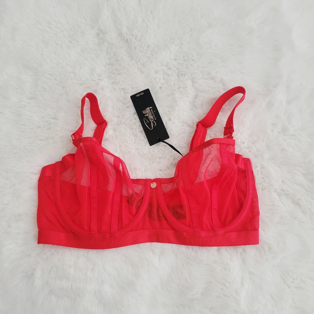 💋SCANTILLY BY CURVY KATE SHEER CHICK BALCONY BRA SIZE 36DDD - Picture 7 of 11